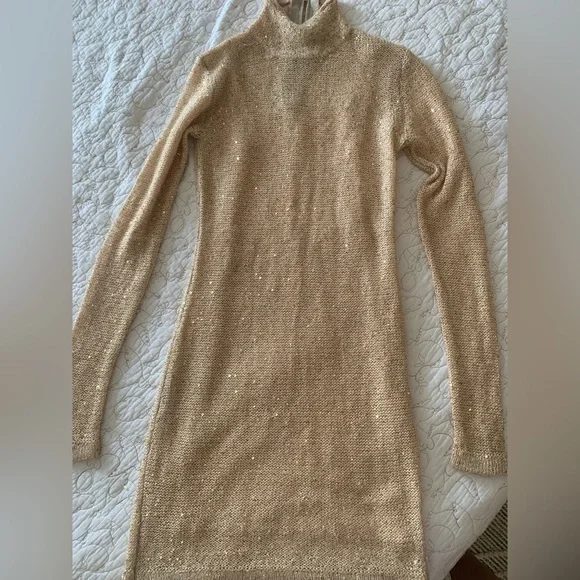 Victoria's Secret | Dresses | Victorias Secret Golden Sweater Dress  Holidays Party Size Small | Poshmark